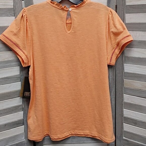 Embroidered Yoke Tee | Frye | Medium - Picture 6 of 13